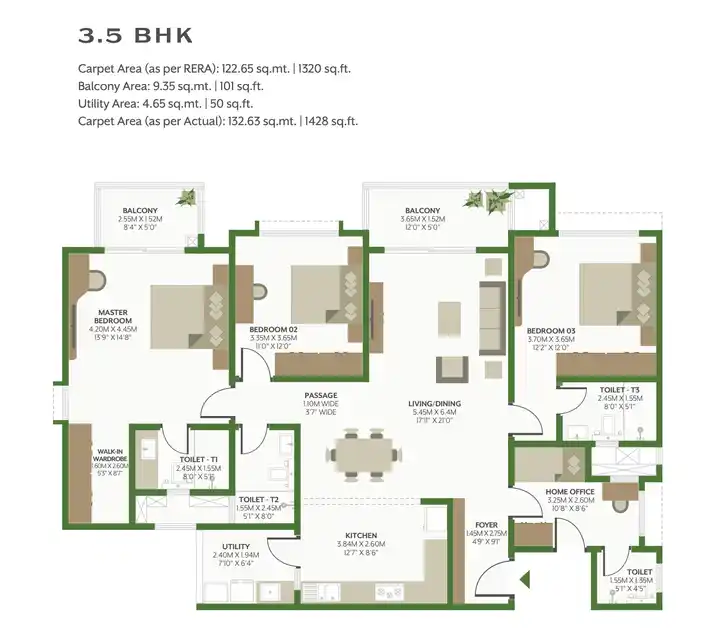 3.5-bhk-floor-plan-alembic-cloud-forest alembic cloud forest 3.5 bhk floor plan