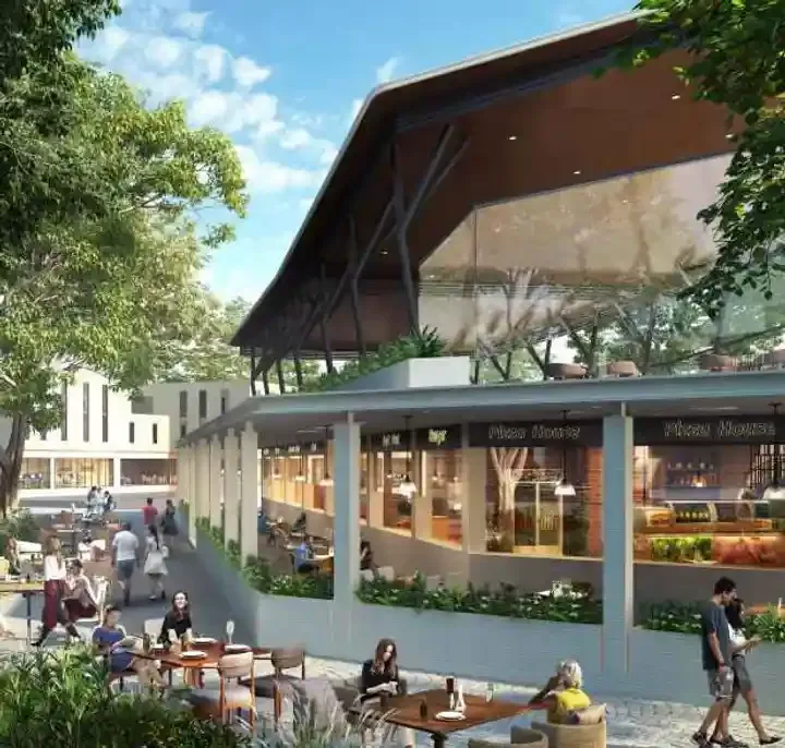 high street view of alembic cloud forest alembic cloud forest cafeteria space